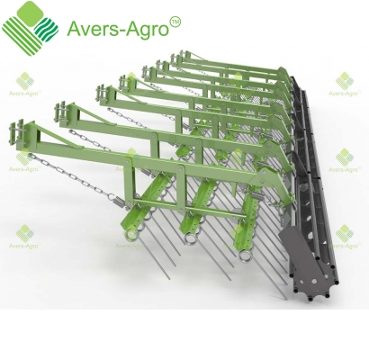 Tubular leveling baskets for cultivator John Deere 1010 with a three row spring harrow