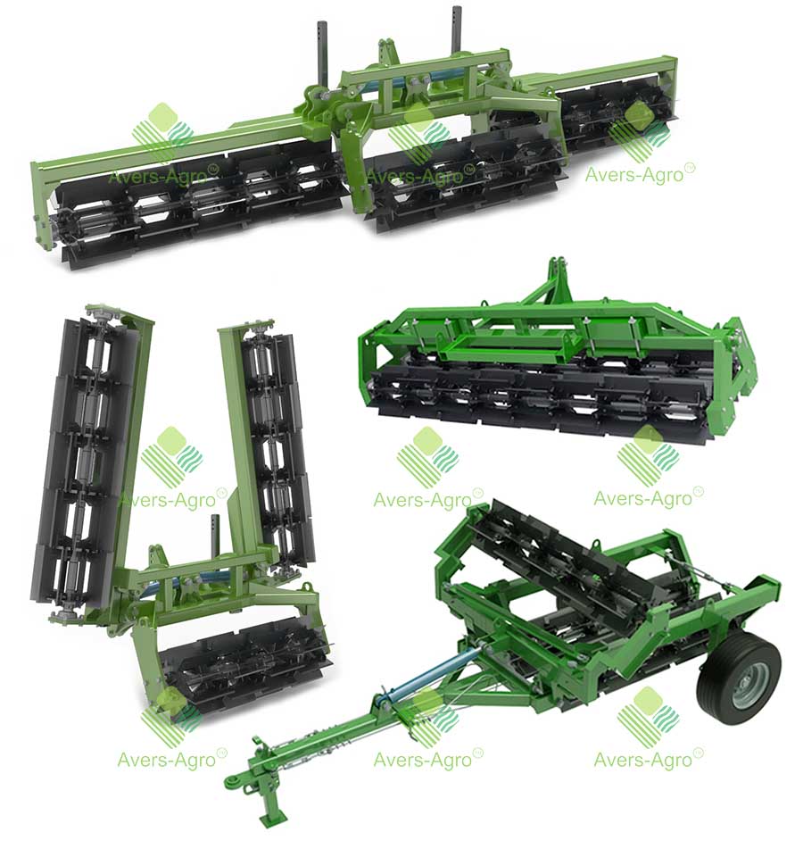 single-row, double-row, trailed, mounted, frame, water-filled roller crimper