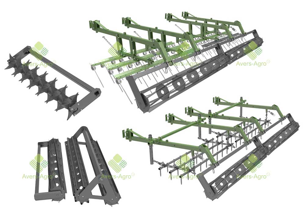 Press rollers for cultivators, disc harrows and subsoilers